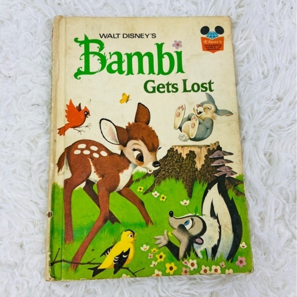 WALT DISNEY BAMBIE GETS LOST vintage children’s story book